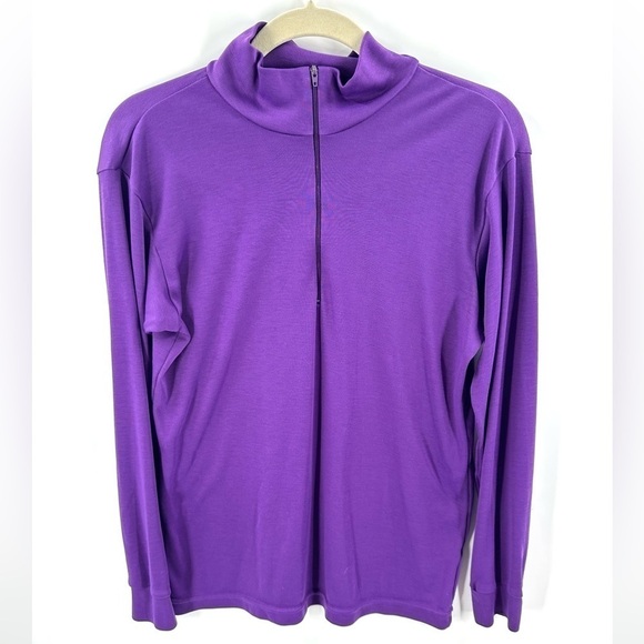 Vintage Patagonia Capilene Base Layer Shirt Sz L Zip Long Sleeve Purple Top USA - Picture 1 of 7